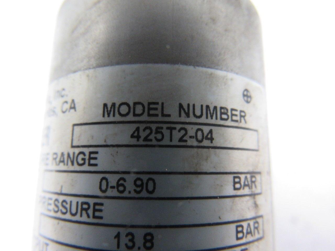 Barksdale 425T2-04 Pressure Transducer 0-100PSIG 4 Pin Female Plug