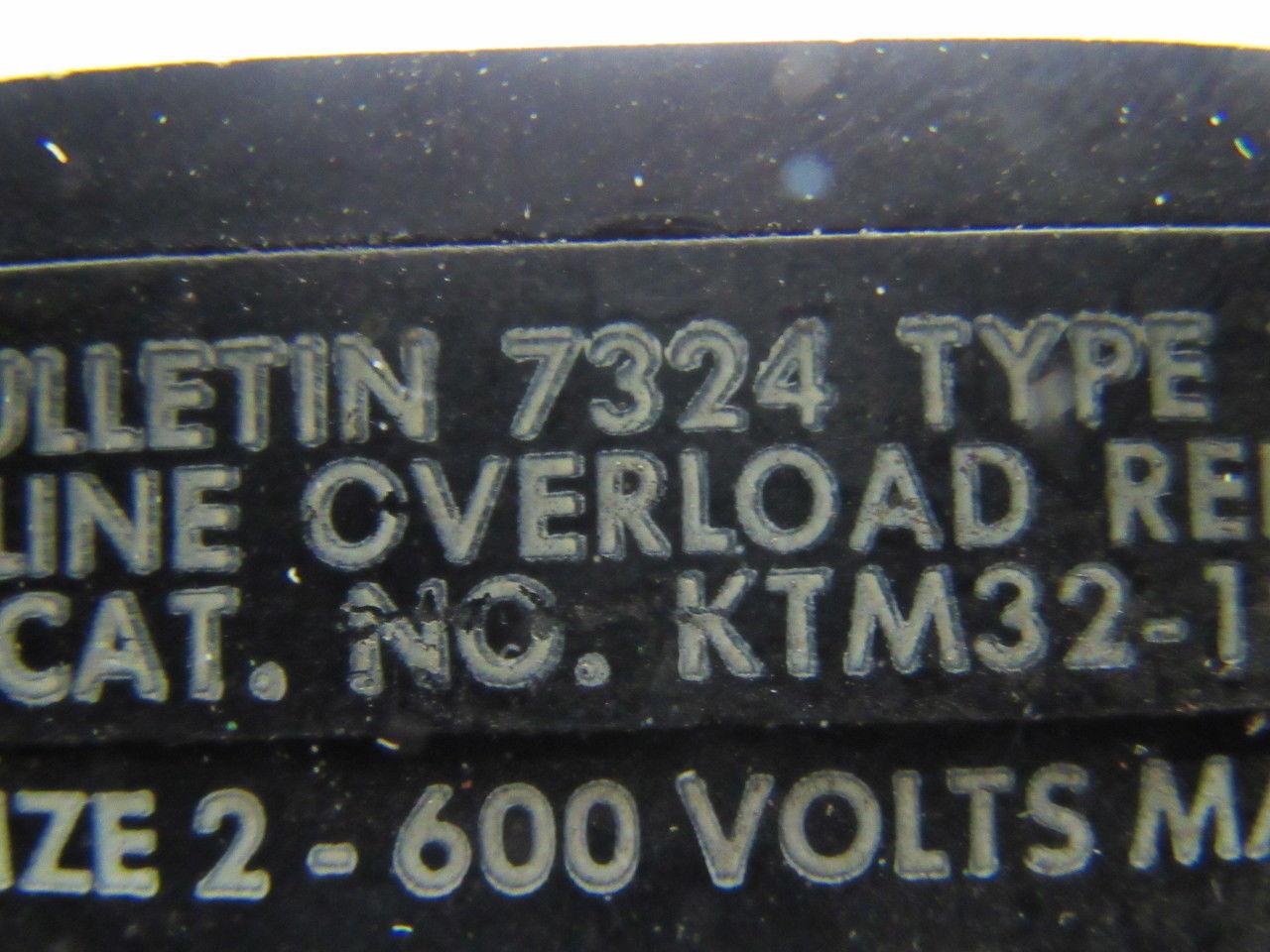 Sylvania/Joslyn Clark 7324 TM 3 Line Overload Relay Size 2 600V