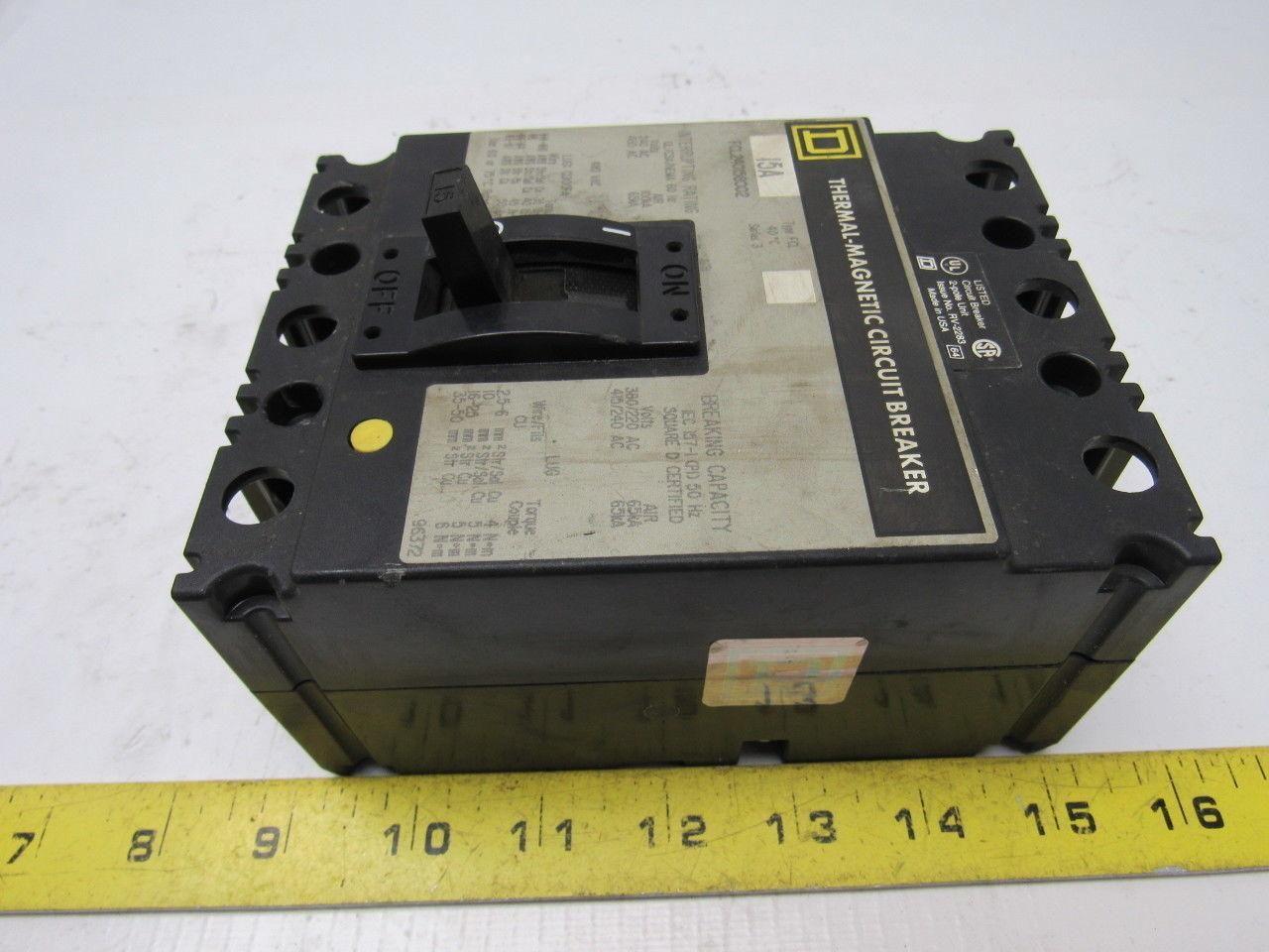 Square D FCL240158002 15 AMP Thermal Magnetic Circuit Breaker