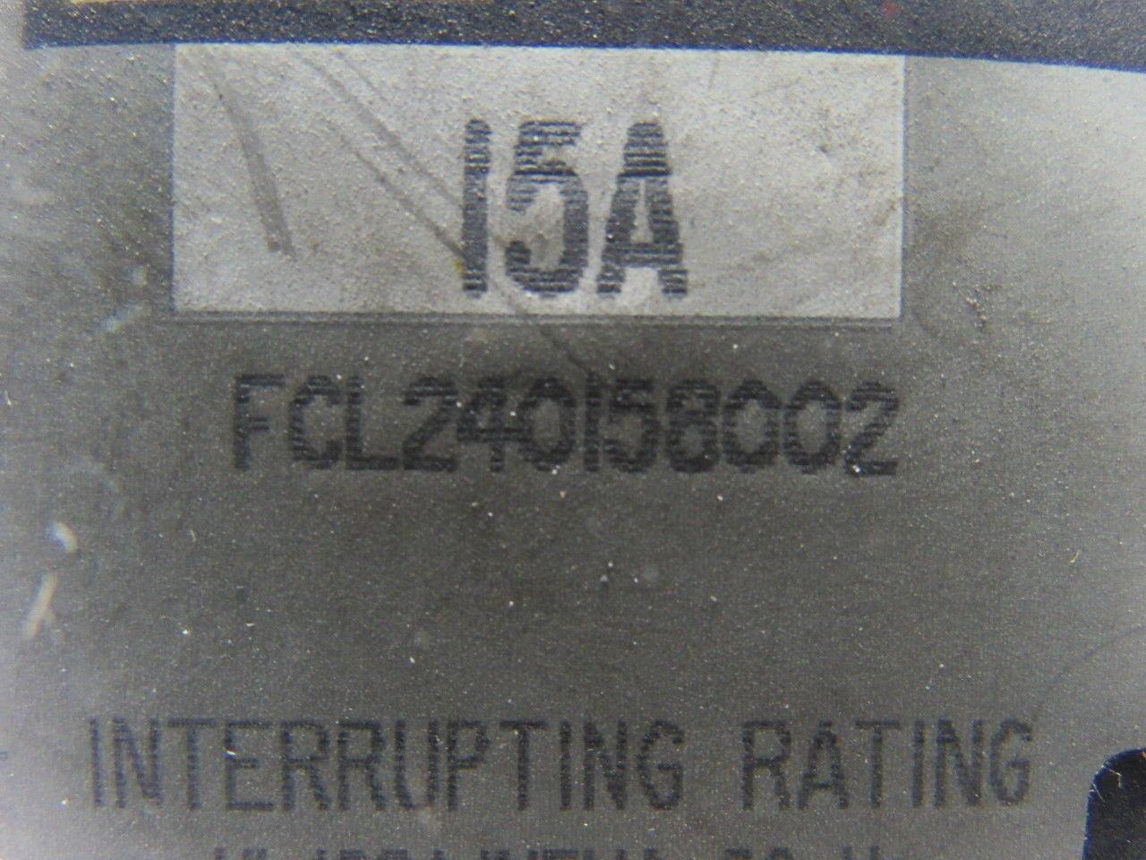 Square D FCL240158002 15 AMP Thermal Magnetic Circuit Breaker