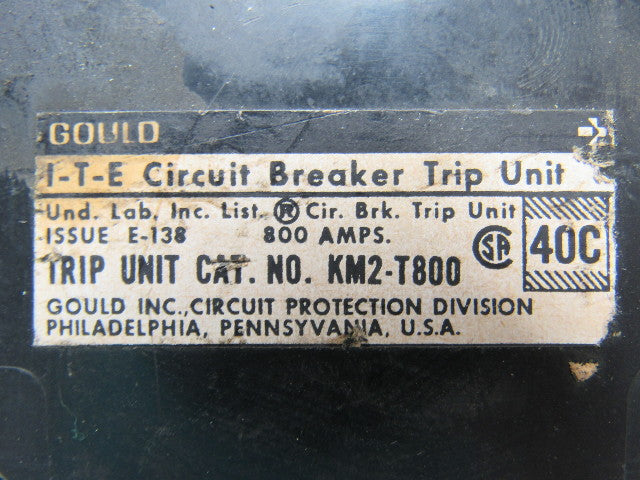 ITE KM2-T800 800 Amp Bolt on Circuit Breaker 600VAC 2 Pole