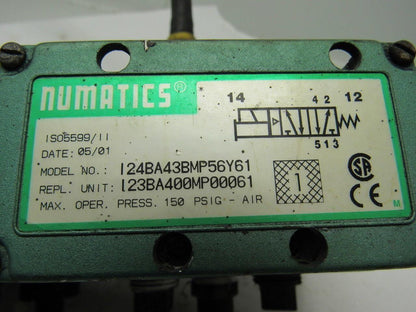 Numatics 124BA43BMP56Y61 2 Position 4 Way Single Solenoid Spring Return Valve