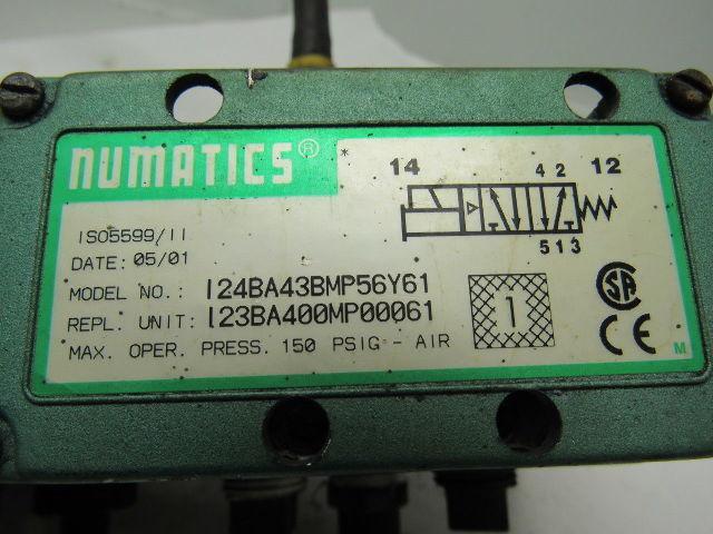 Numatics 124BA43BMP56Y61 2 Position 4 Way Single Solenoid Spring Return Valve