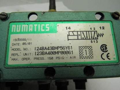 Numatics 124BA43BMP56Y61 2 Position 4 Way Single Solenoid Spring Return Valve