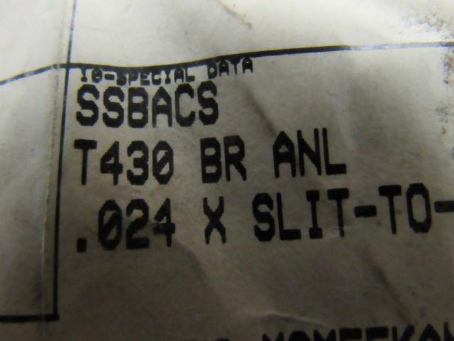 REYNOLDS SUPPLY T430 Stainless Steel .0240" x 8.625" Lot of 2 Coils 1955 Lbs.