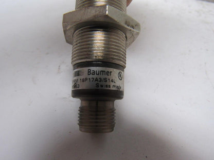 Baumer Electric IFRM 18P17A3/S14L Inductive Proximity Sensor 10-30VDC M18mm