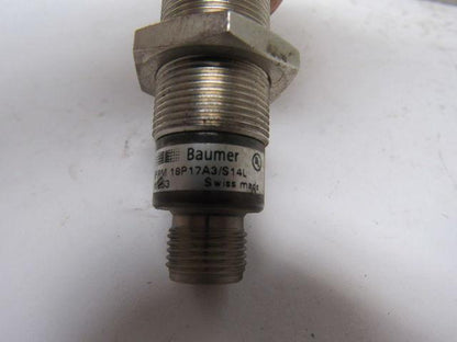 Baumer Electric IFRM 18P17A3/S14L Inductive Proximity Sensor 10-30VDC M18mm