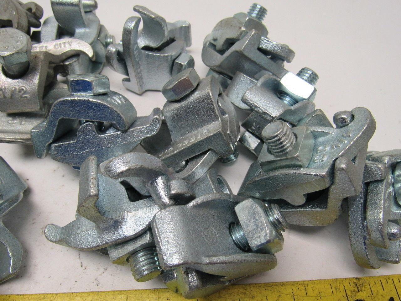 Steel City PC-50ET 1/2" Galvanized Edge Type Rigid Conduit Clamp Lot Of 17