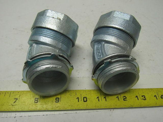 O-Z GEDNEY 4Q-4150T 45 Degree Liquidtight Connector Lot Of 2
