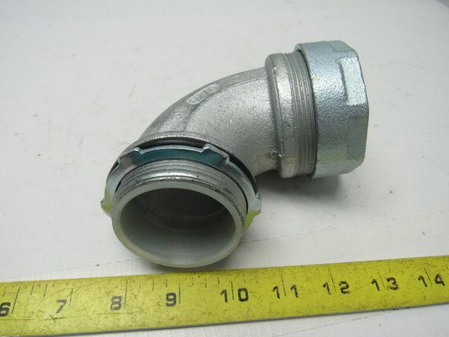 O-Z GEDNEY 4Q-9200T Steel 90 Degree Liquidtight Connector Lot Of 2