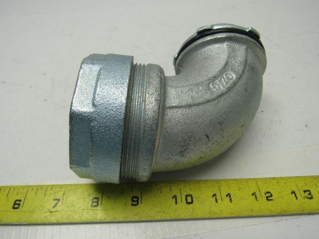 O-Z GEDNEY 4Q-9200T Steel 90 Degree Liquidtight Connector Lot Of 2