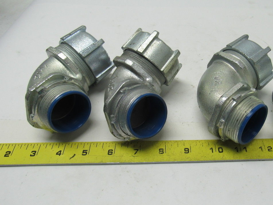 Thomas & Betts 1-1/2" Malleable Iron 90 Degree Liquidtight Connector Lot Of 3