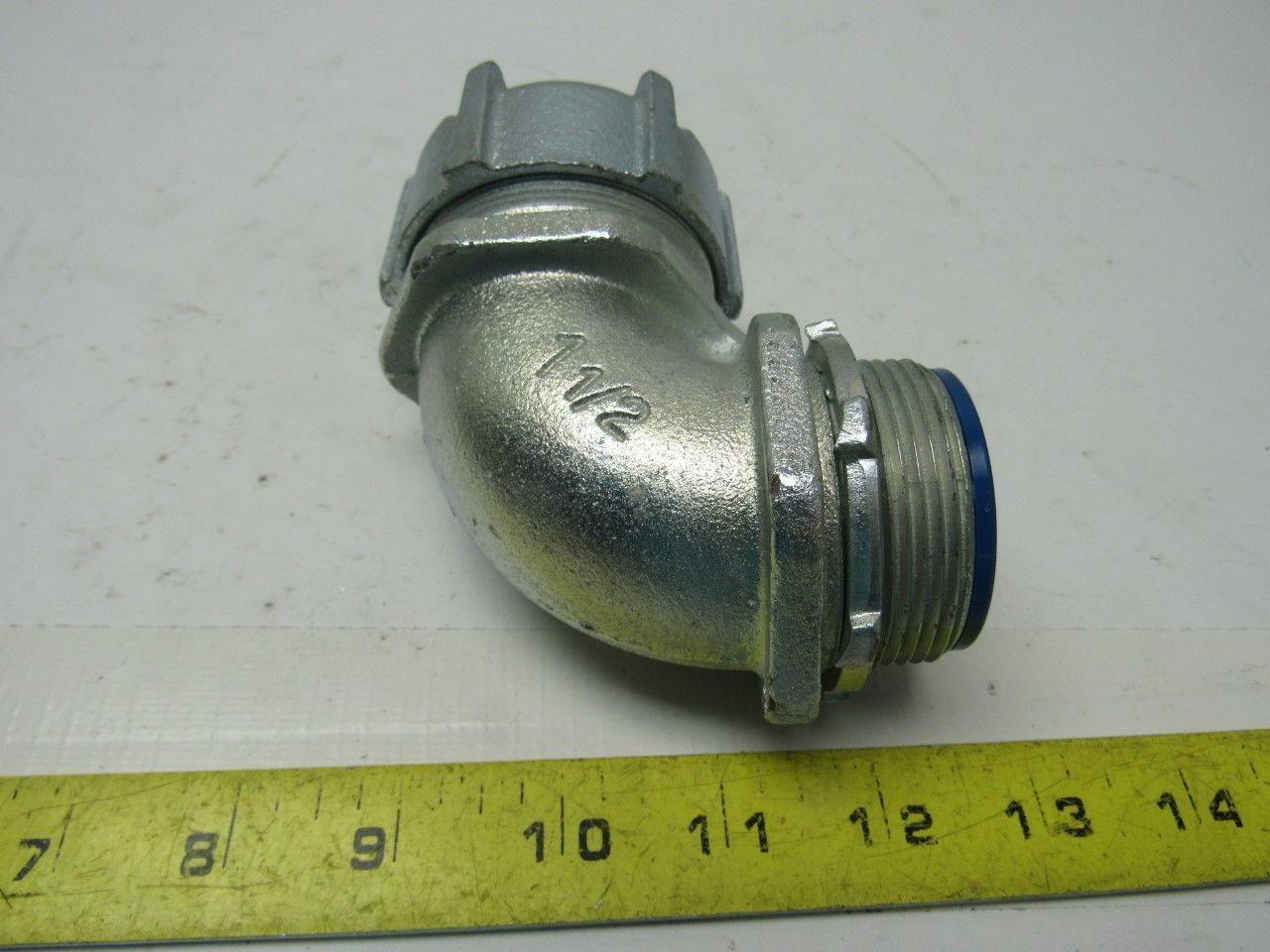 Thomas & Betts 1-1/2" Malleable Iron 90 Degree Liquidtight Connector Lot Of 3