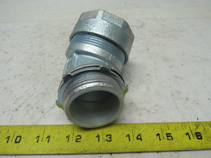 O-Z Gedney 1-1/2" Malleable Iron 45 Degree Liquidtight Connector Lot Of 2