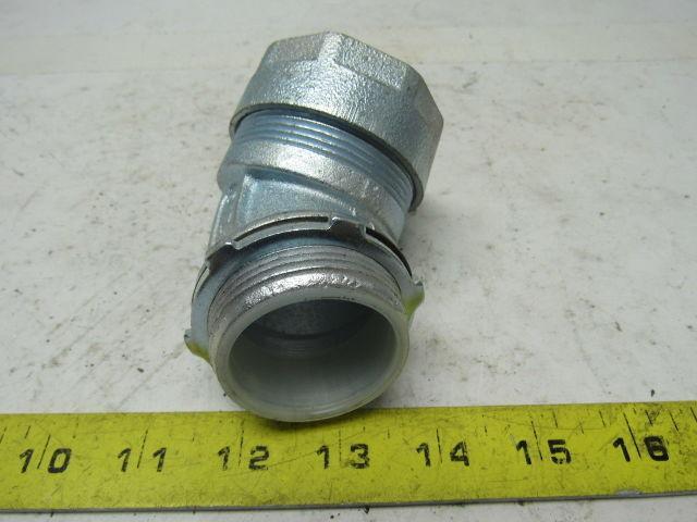 O-Z Gedney 1-1/2" Malleable Iron 45 Degree Liquidtight Connector Lot Of 2