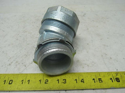 O-Z Gedney 1-1/2" Malleable Iron 45 Degree Liquidtight Connector Lot Of 2