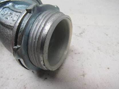 O-Z Gedney 1-1/2" Malleable Iron 45 Degree Liquidtight Connector Lot Of 2