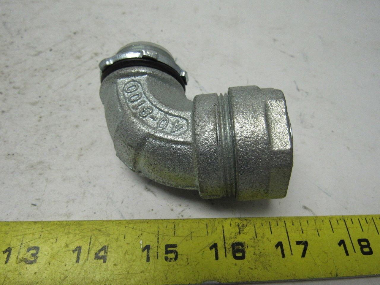 O-Z Gedney 4Q-9100 1" Malleable Iron 90 Degree Liquidtight Connector Lot Of 4