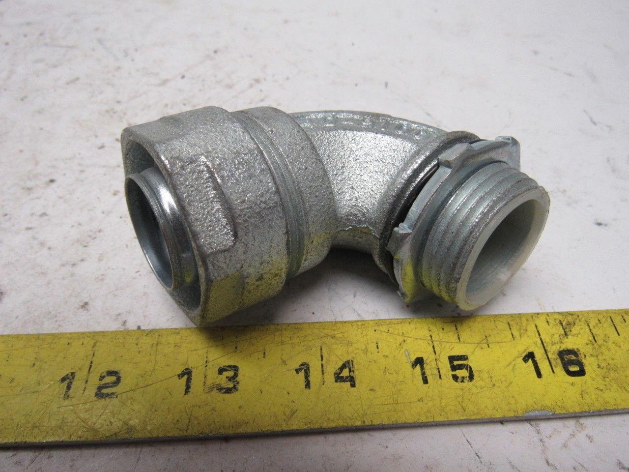 O-Z Gedney 4Q-9100 1" Malleable Iron 90 Degree Liquidtight Connector Lot Of 4