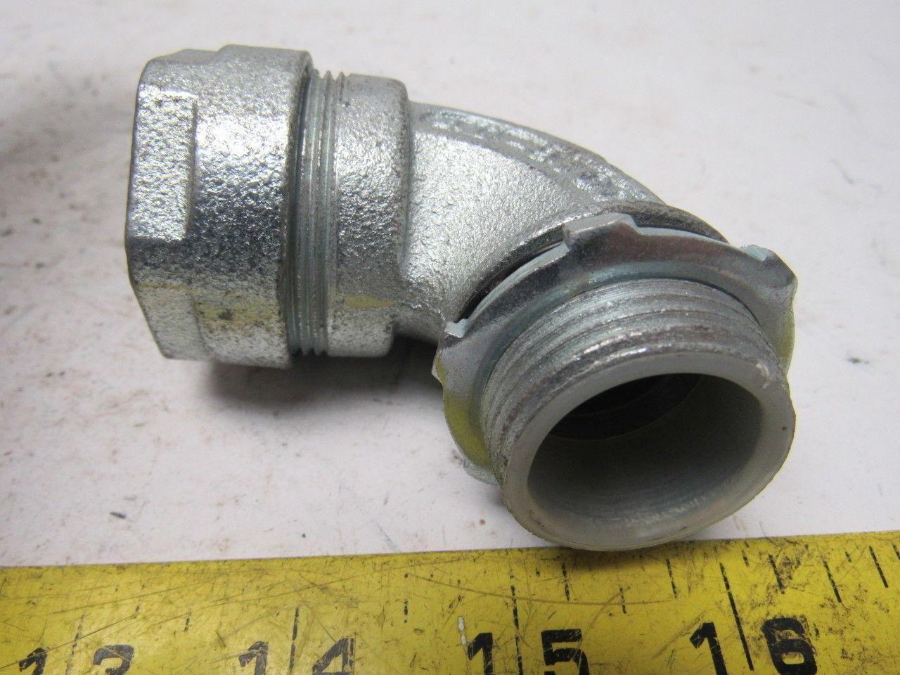 O-Z Gedney 4Q-9100 1" Malleable Iron 90 Degree Liquidtight Connector Lot Of 4