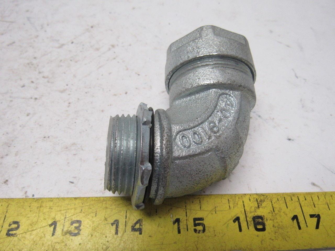 O-Z Gedney 4Q-9100 1" Malleable Iron 90 Degree Liquidtight Connector Lot Of 4