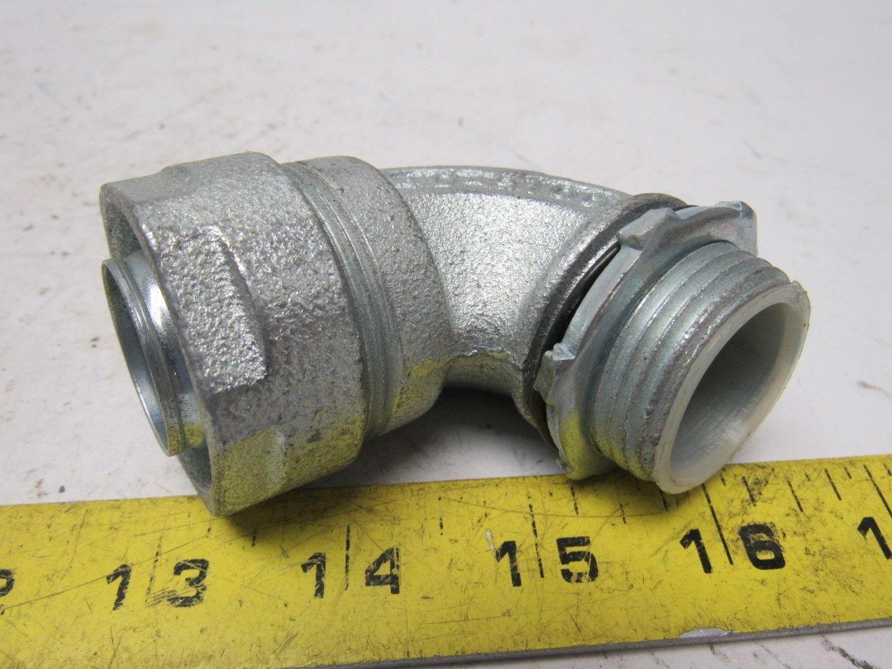 O-Z Gedney 4Q-9100 1" Malleable Iron 90 Degree Liquidtight Connector Lot Of 4