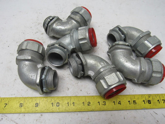 1" Malleable Iron 90 Degree Liquidtight Connector Lot Of 6