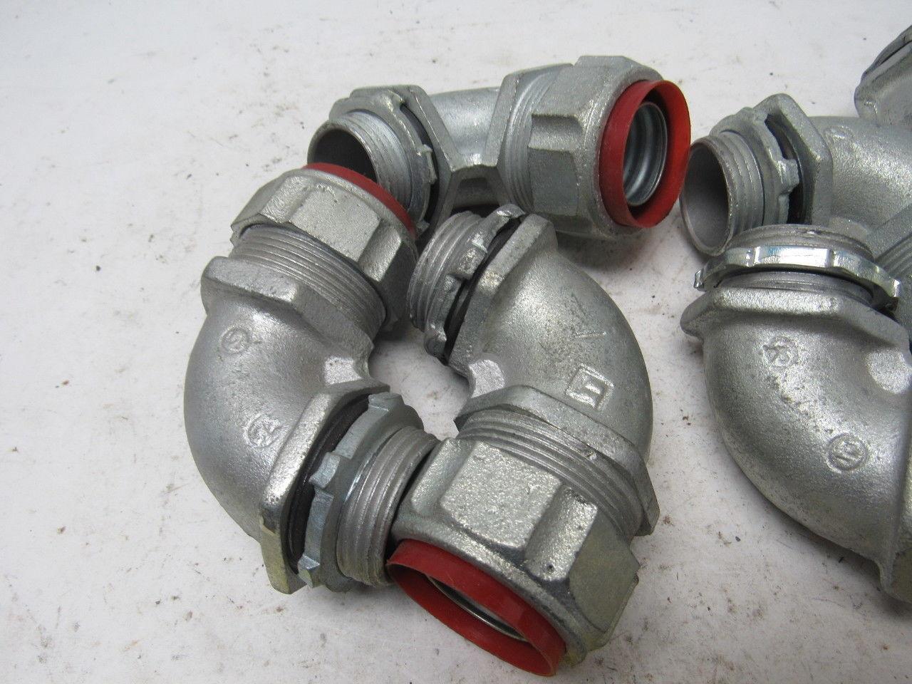 1" Malleable Iron 90 Degree Liquidtight Connector Lot Of 6
