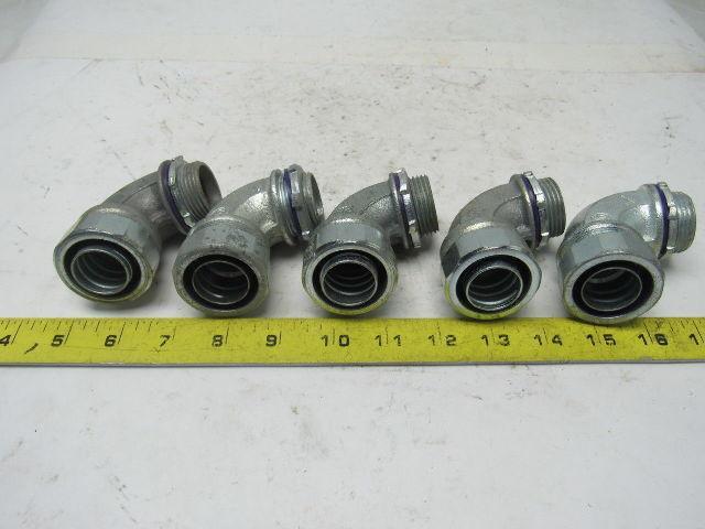 1" Malleable Iron 90 Degree Liquidtight Connector Lot Of 5
