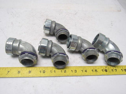 1" Malleable Iron 90 Degree Liquidtight Connector Lot Of 5