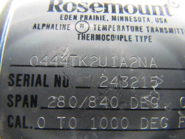 Rosemount 0444TK2U1A2NA Temperature Transmitter