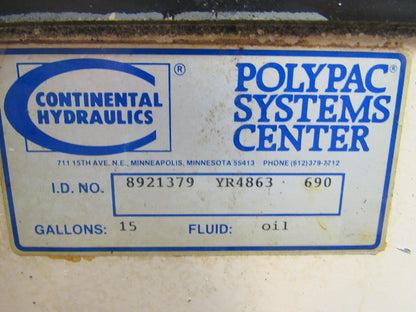 Continental Hydraulics 8921379 YR4863 690 5HP 6 GPM 500-1500 PSI Hydraulic Unit