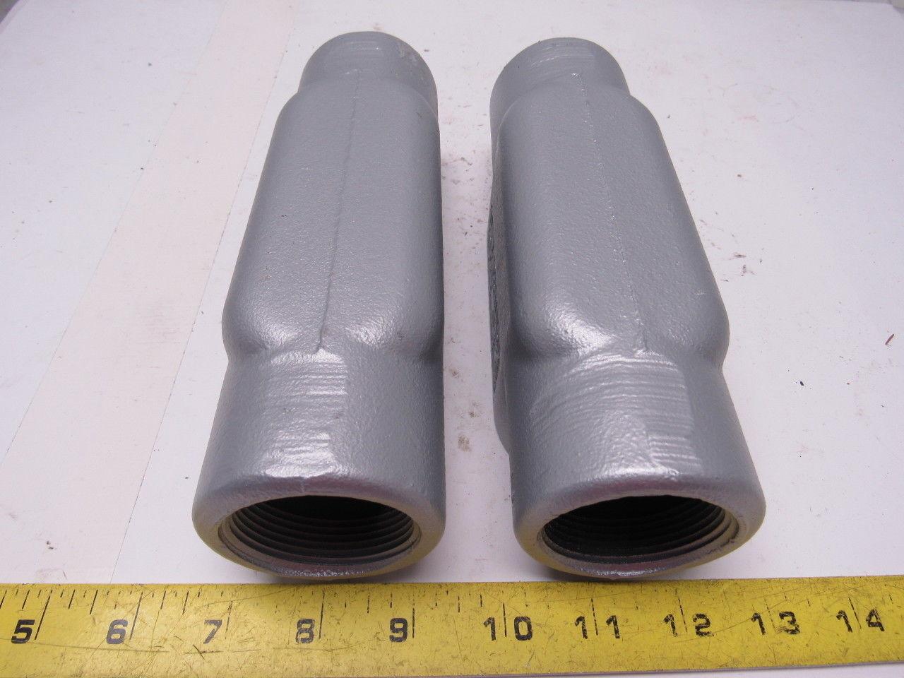 OZ GEDNEY C57 1-1/2" CONDUIT BODY FORM 7 LOT TYP C GRAY IRON LOT OF 2