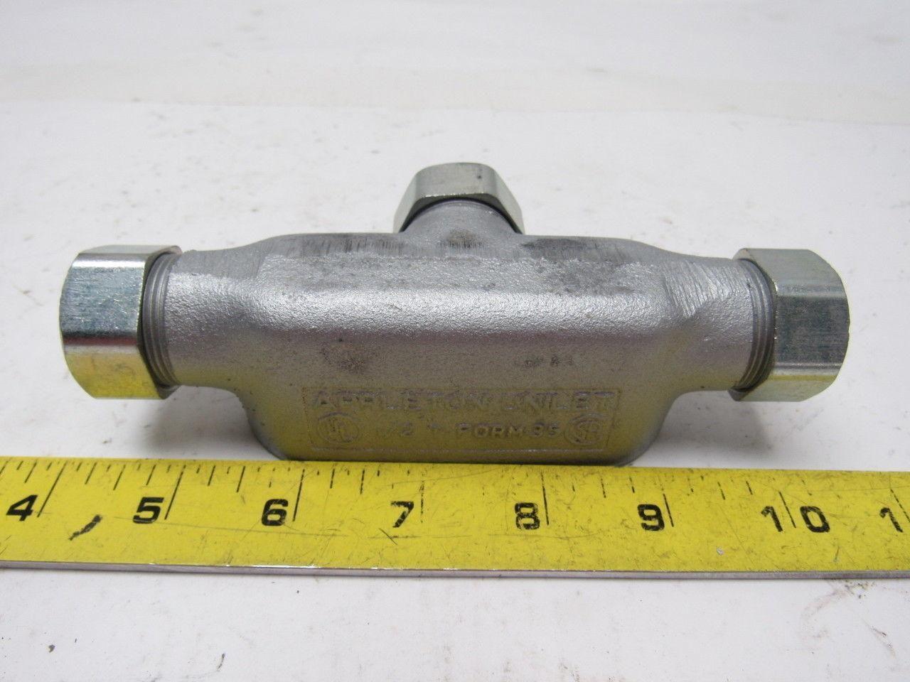 Appleton T50N-M Conduit Outlet Body, Rigid Conduit Malleable Iron 1/2" Lot of 5