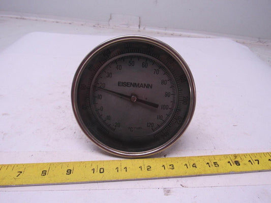 Eisenmann CR5011H 5" Stainless Steel Bimetal Dial Thermometer w/Adjustable Stem