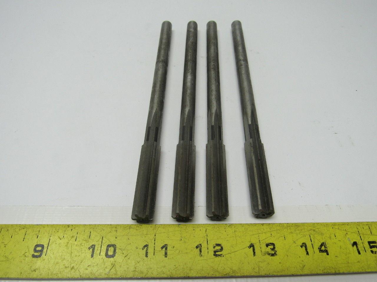 29/64" 6 Flute Straight HS USA Chucking Reamers 4/Lot 7"O.A.L.