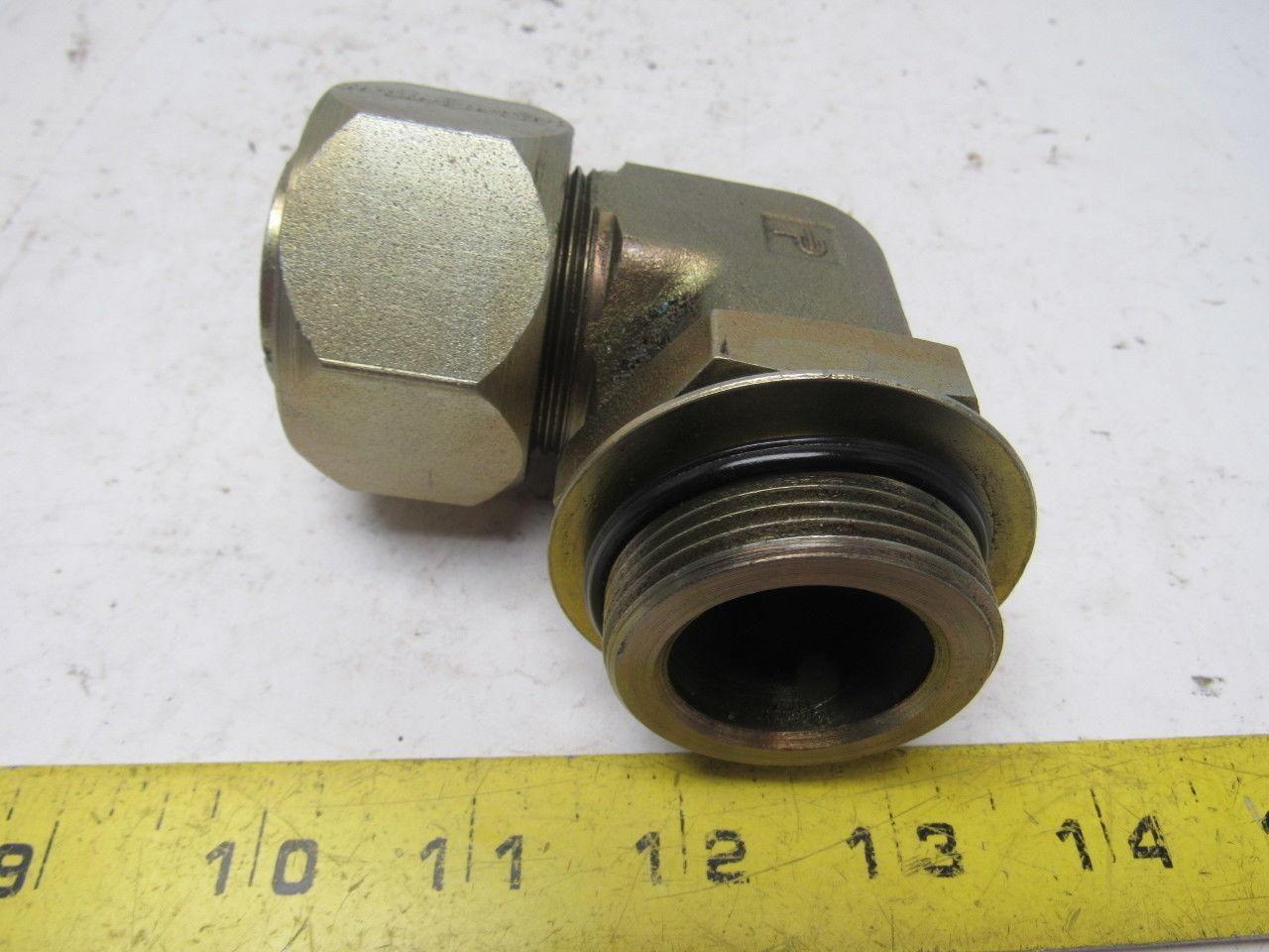 Parker Tube To O-Ring Seal Elbow, 1-1/2" Tube To 1-5/8-12 Straight Thread