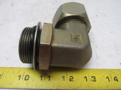 Parker Tube To O-Ring Seal Elbow, 1-1/2" Tube To 1-5/8-12 Straight Thread