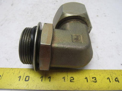 Parker Tube To O-Ring Seal Elbow, 1-1/2" Tube To 1-5/8-12 Straight Thread