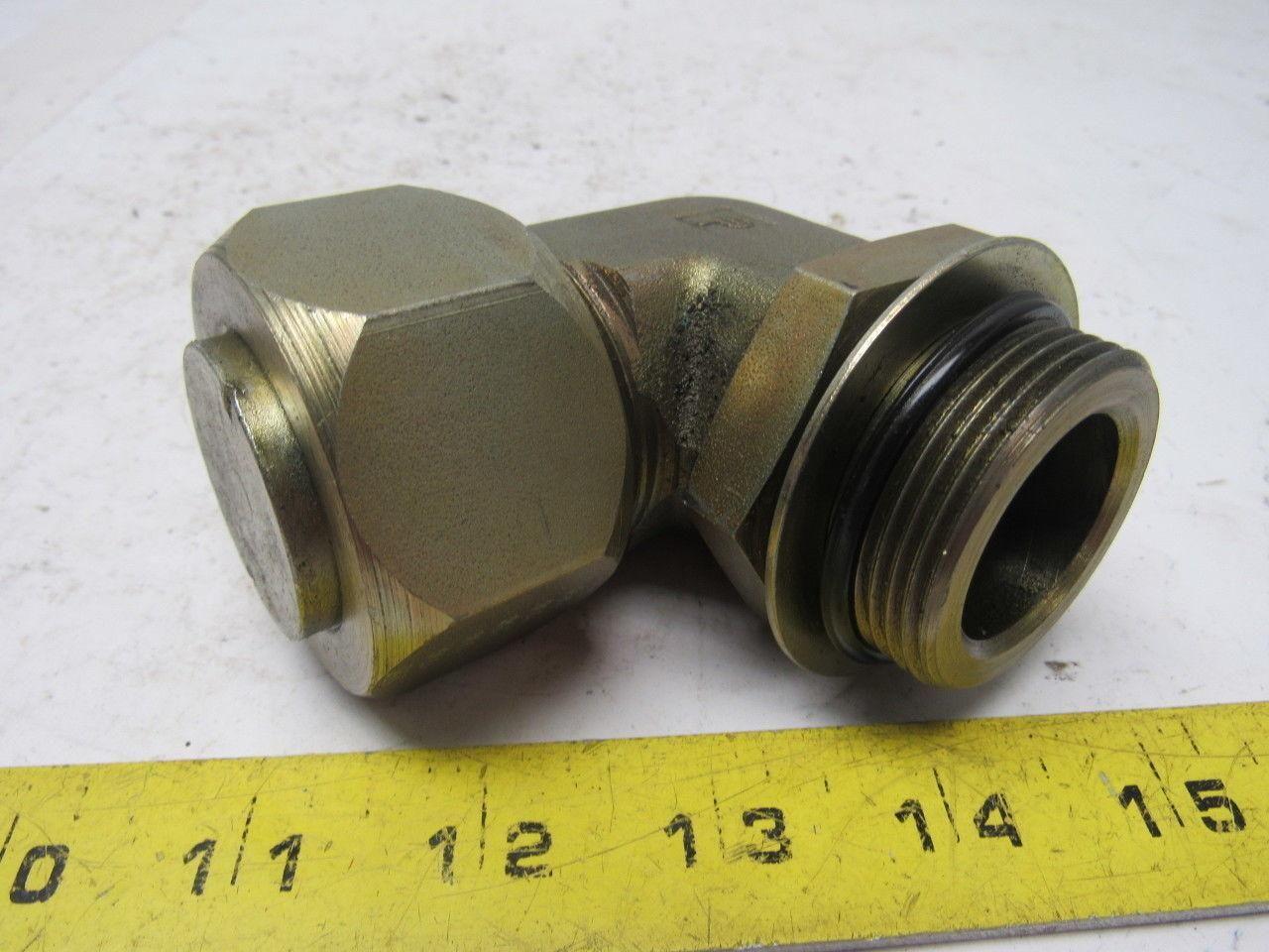 Parker Tube To O-Ring Seal Elbow, 1-1/2" Tube To 1-5/8-12 Straight Thread