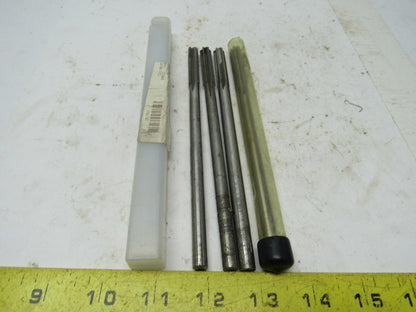 3/8" Chucking Reamers Assorted Lot/5 USA Mfgs. 4&6 Flute 7" W/ 1-3/4" Flutes