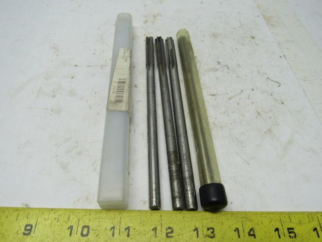 3/8" Chucking Reamers Assorted Lot/5 USA Mfgs. 4&6 Flute 7" W/ 1-3/4" Flutes