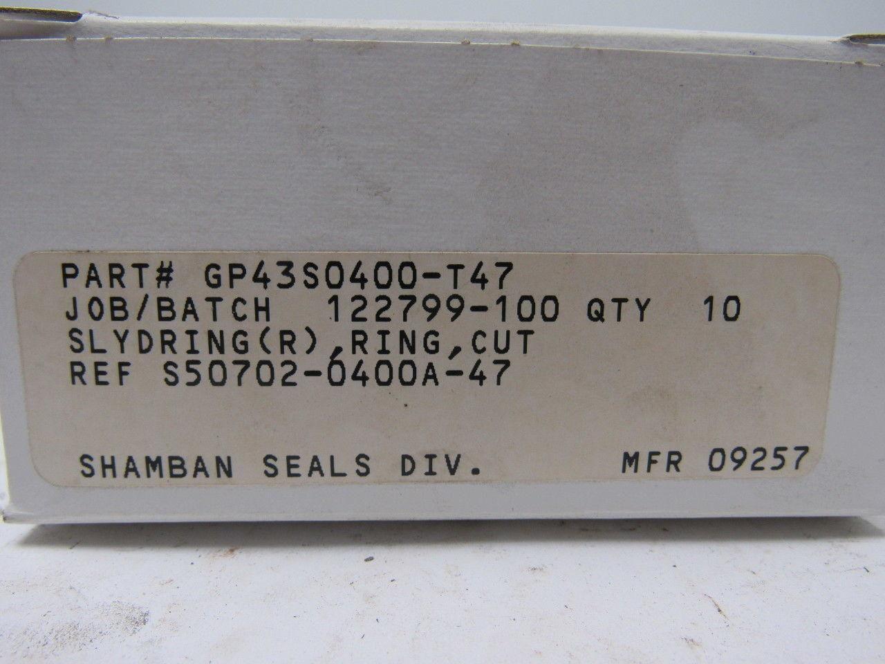 Shamban Seals GP43S0400-T47 Slydring Cut Lot of 10