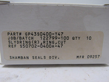 Shamban Seals GP43S0400-T47 Slydring Cut Lot of 10