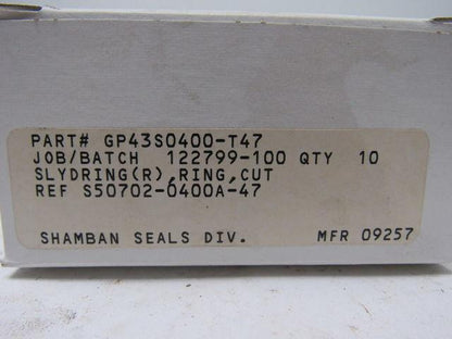 Shamban Seals GP43S0400-T47 Slydring Cut Lot of 10