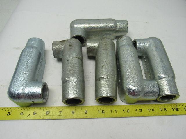 OZ Gedney LL-100 Conduit Body Thread Size 1" Iron Style L  Lot of 6