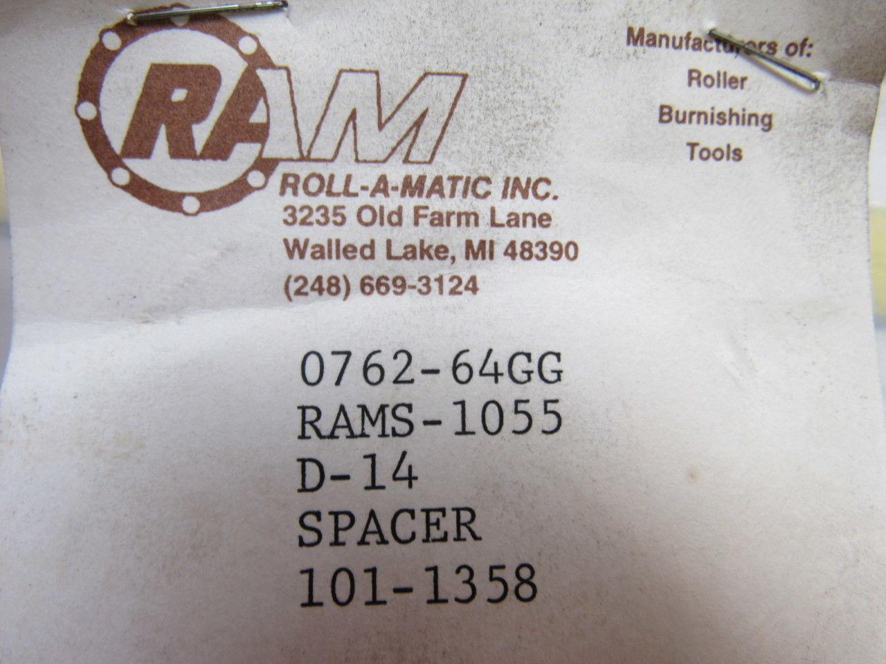 RAM 101-1358 Roll-A-Matic Burnishing Spacer Lot of 2