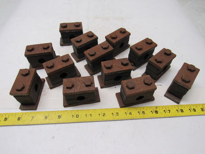 5/8" Pipe Tube Clamp W/Bolts Weld Mount Lot of 13