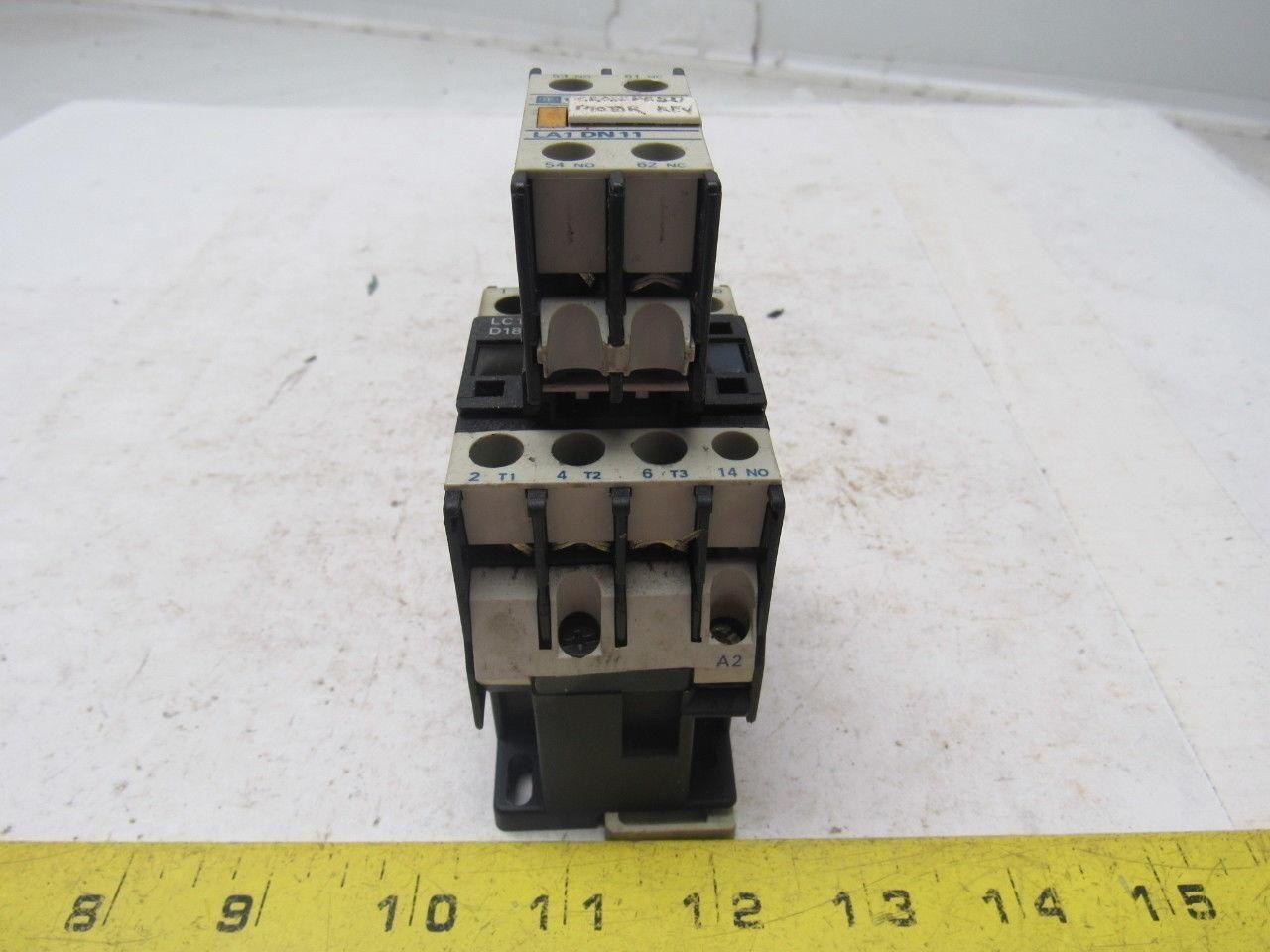 Telemecanique LC1D1810 4 Pole Contactor 230V W/LA1DN11 Auxiliary Contact Block
