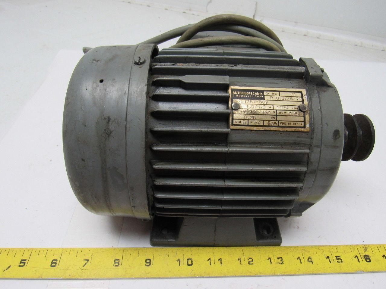 Antriebstechnik R 0.37/6-7R Electric Motor 3PH 230/460V 0.25KW 1020RPM